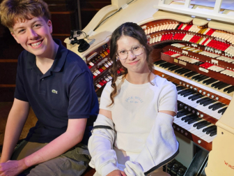 James Rickus and Jaimy Ingold with the Worthing Wurlitzer